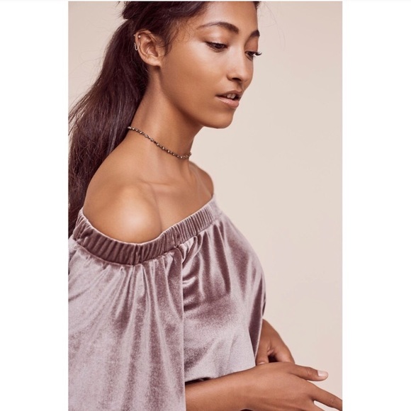 Anthropologie Tops - Anthropologie Velvet off the shoulder top